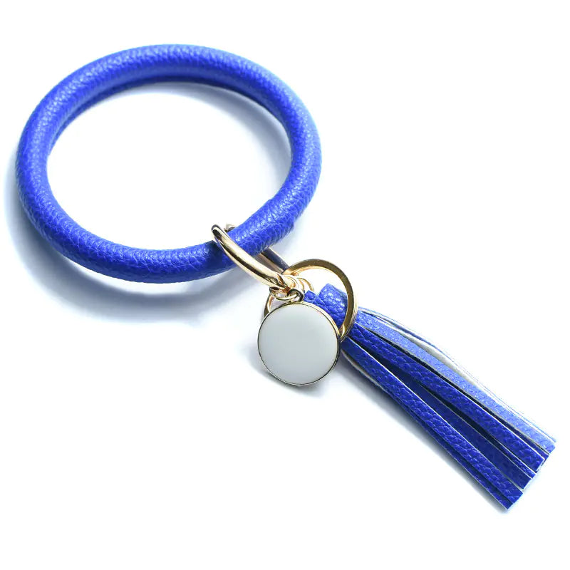 Chic Leather Tassel Wristlet