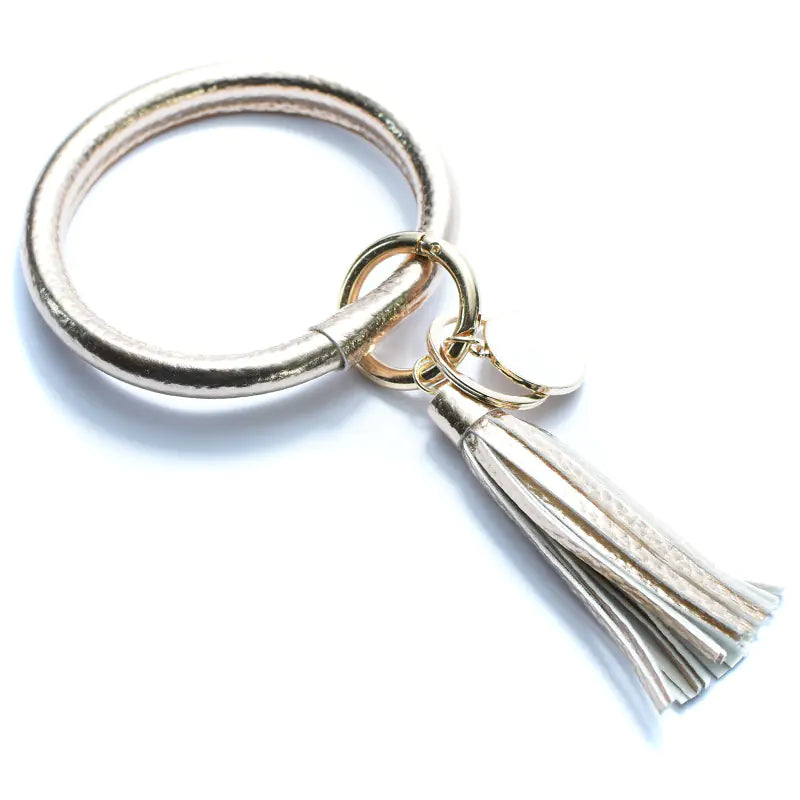 Chic Leather Tassel Wristlet