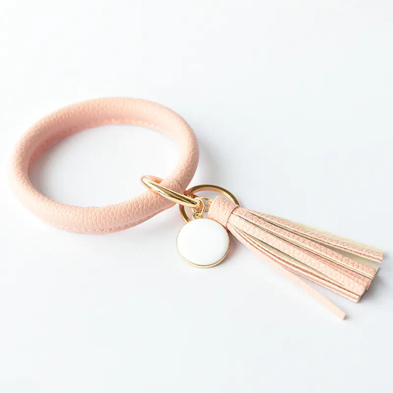 Chic Leather Tassel Wristlet