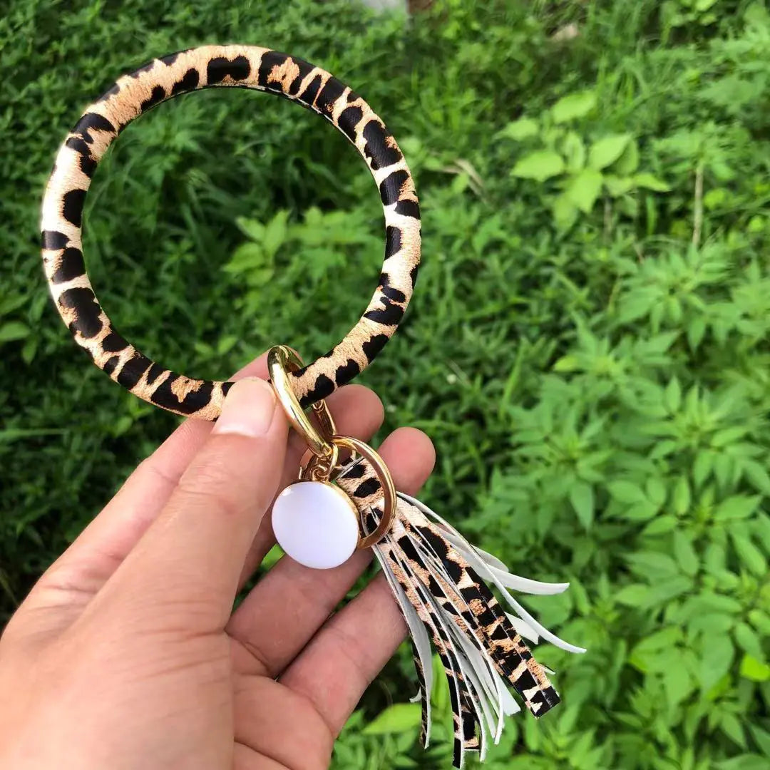 Chic Leather Tassel Wristlet