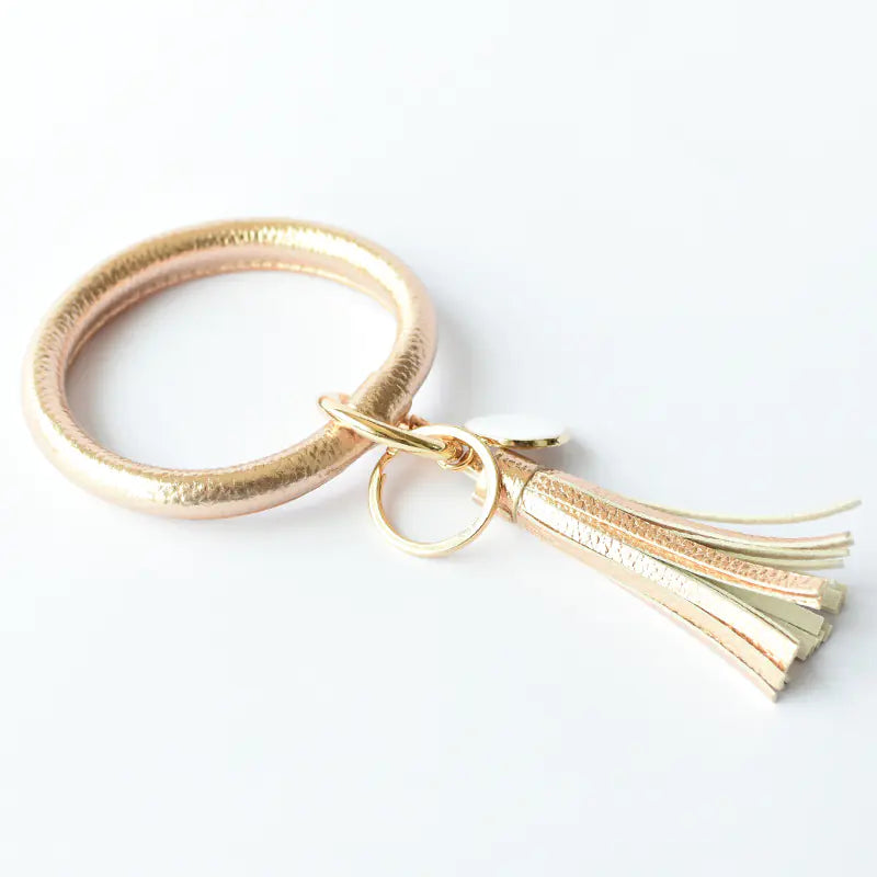 Chic Leather Tassel Wristlet