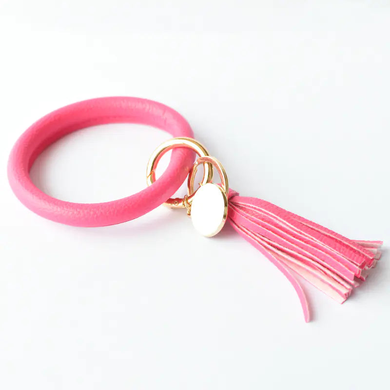 Chic Leather Tassel Wristlet