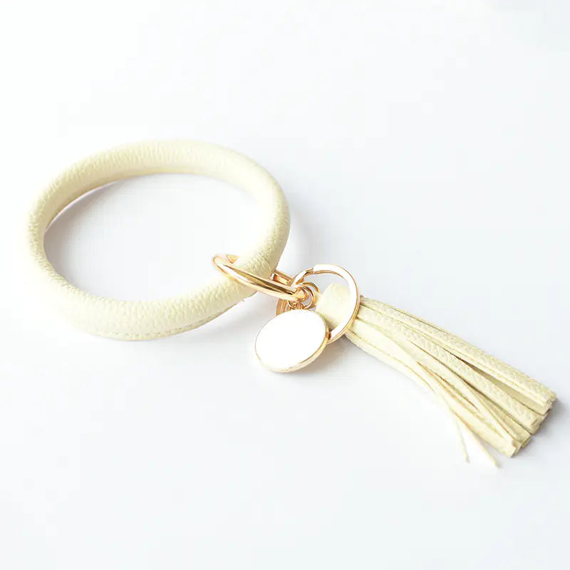 Chic Leather Tassel Wristlet