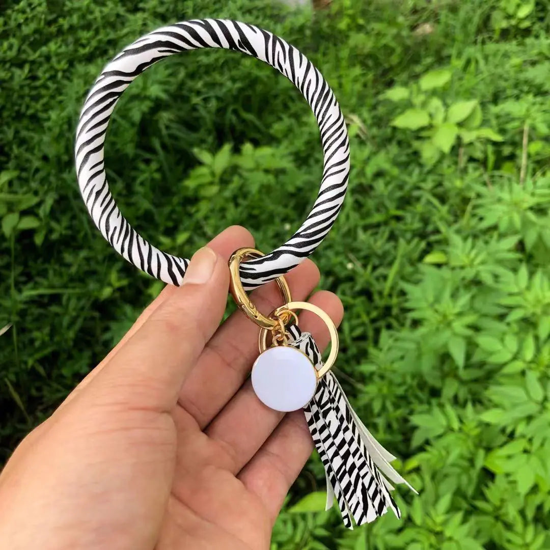 Chic Leather Tassel Wristlet