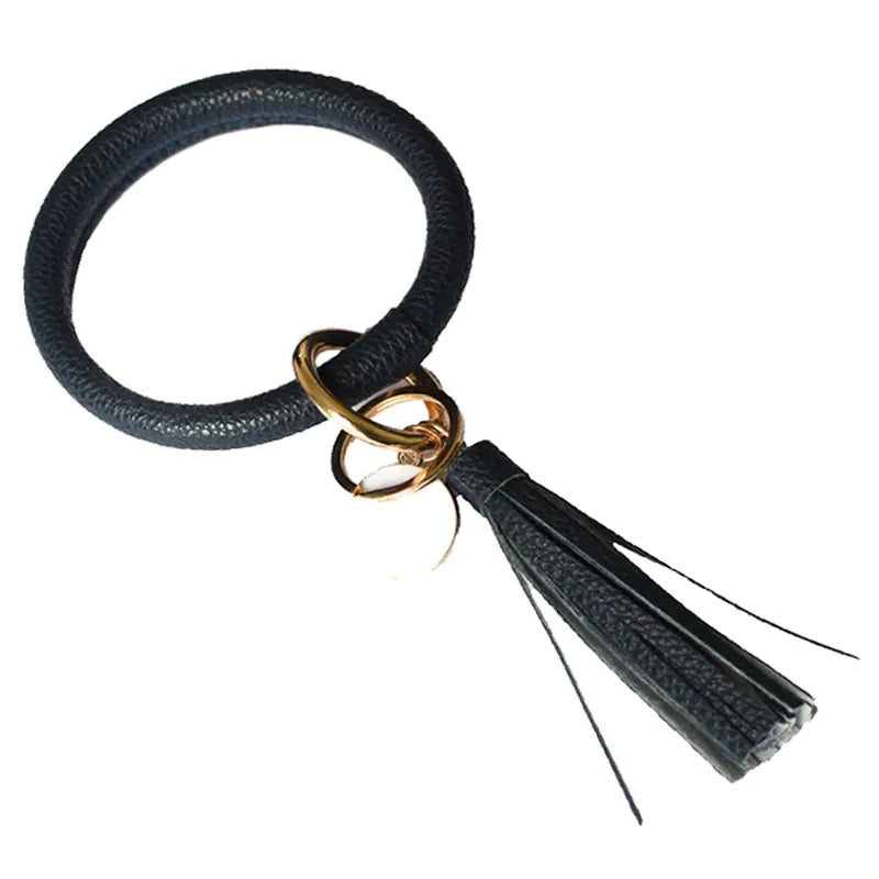 Chic Leather Tassel Wristlet