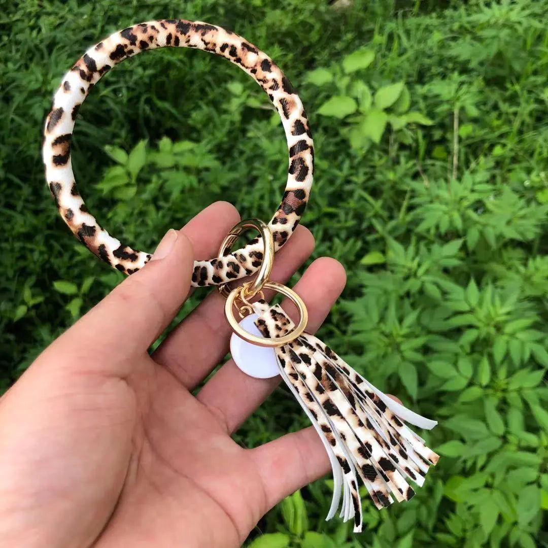 Chic Leather Tassel Wristlet