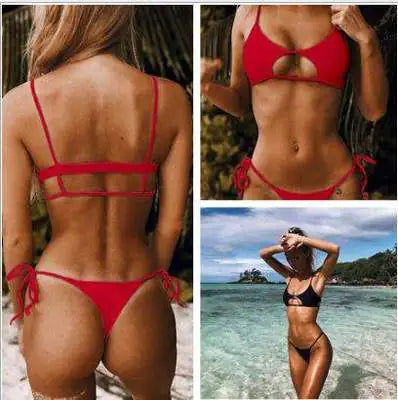 Multicolour Women's Swimsuit - Solid Colour Bikini