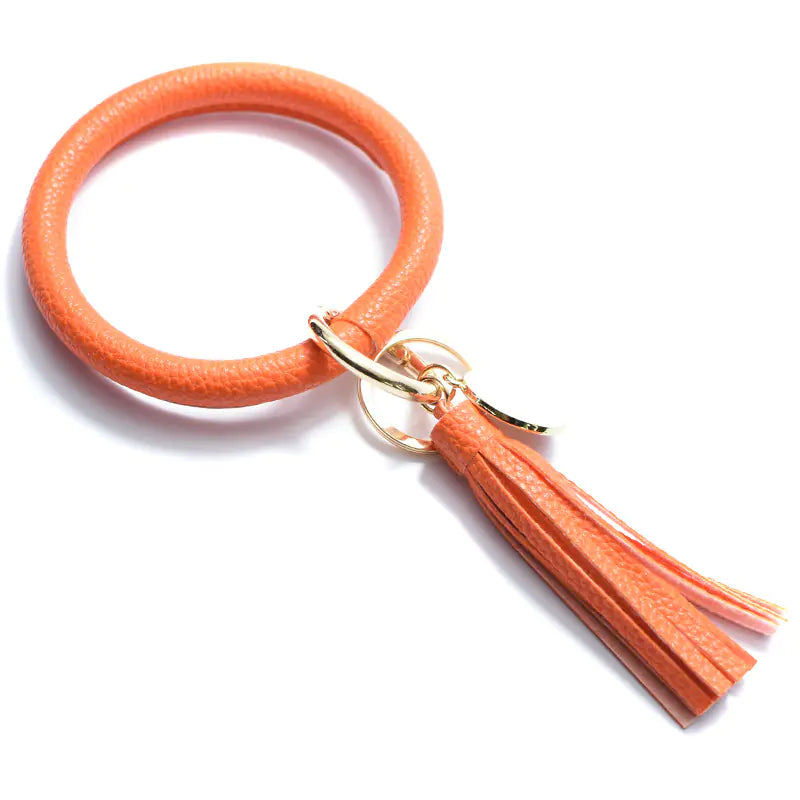 Chic Leather Tassel Wristlet