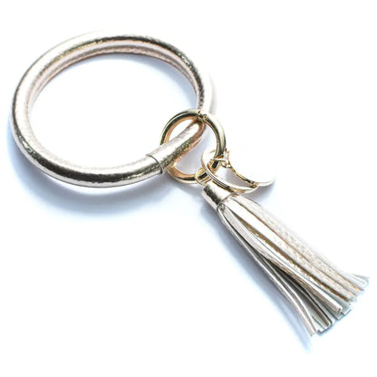 Chic Leather Tassel Wristlet