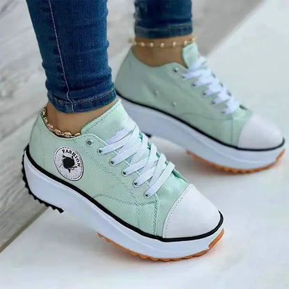 Fashionable Lace-Up Canvas Sneakers for Women