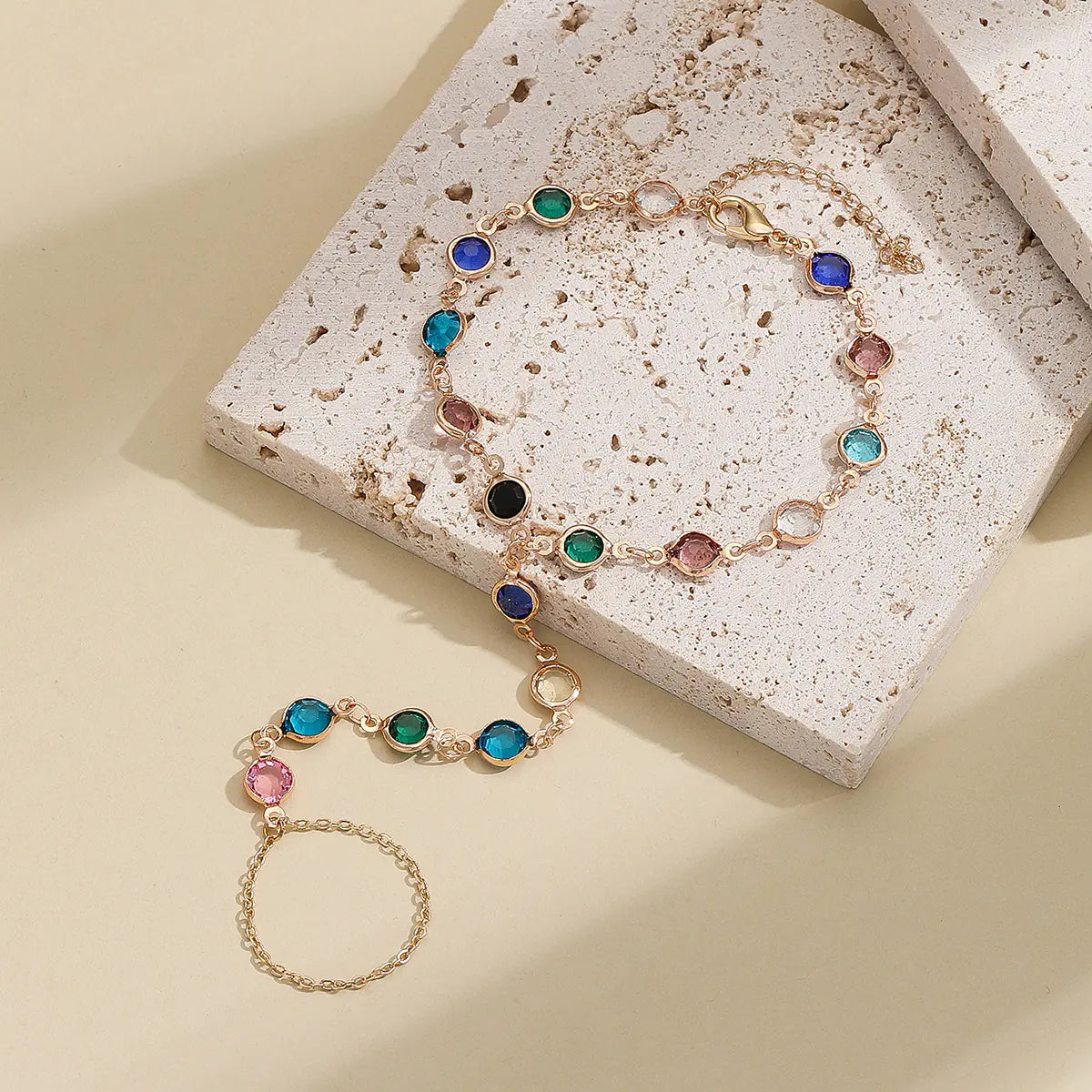 Colourful Crystal Chain Bracelet