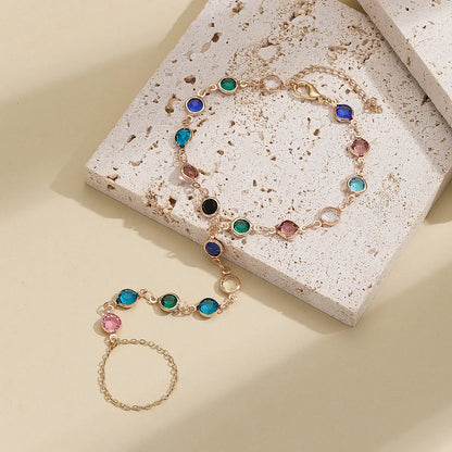 Colourful Crystal Chain Bracelet