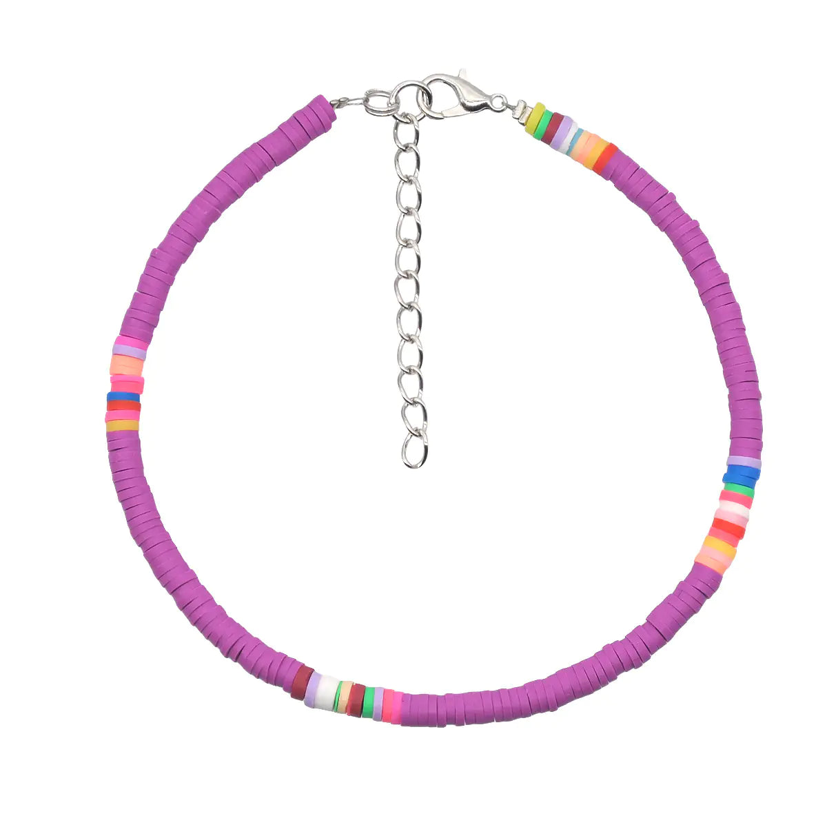Colourful Polymer Clay Layered Ankle Bracelet