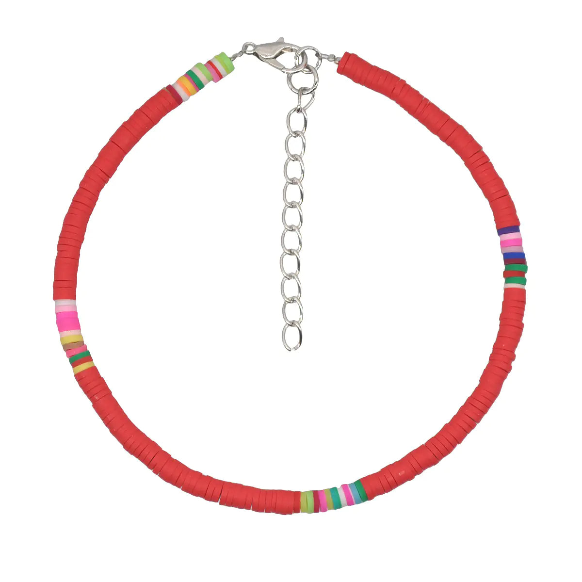 Colourful Polymer Clay Layered Ankle Bracelet