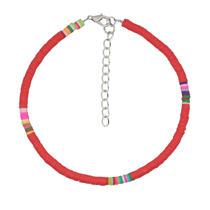 Colourful Polymer Clay Layered Ankle Bracelet