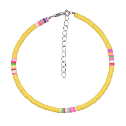 Colourful Polymer Clay Layered Ankle Bracelet