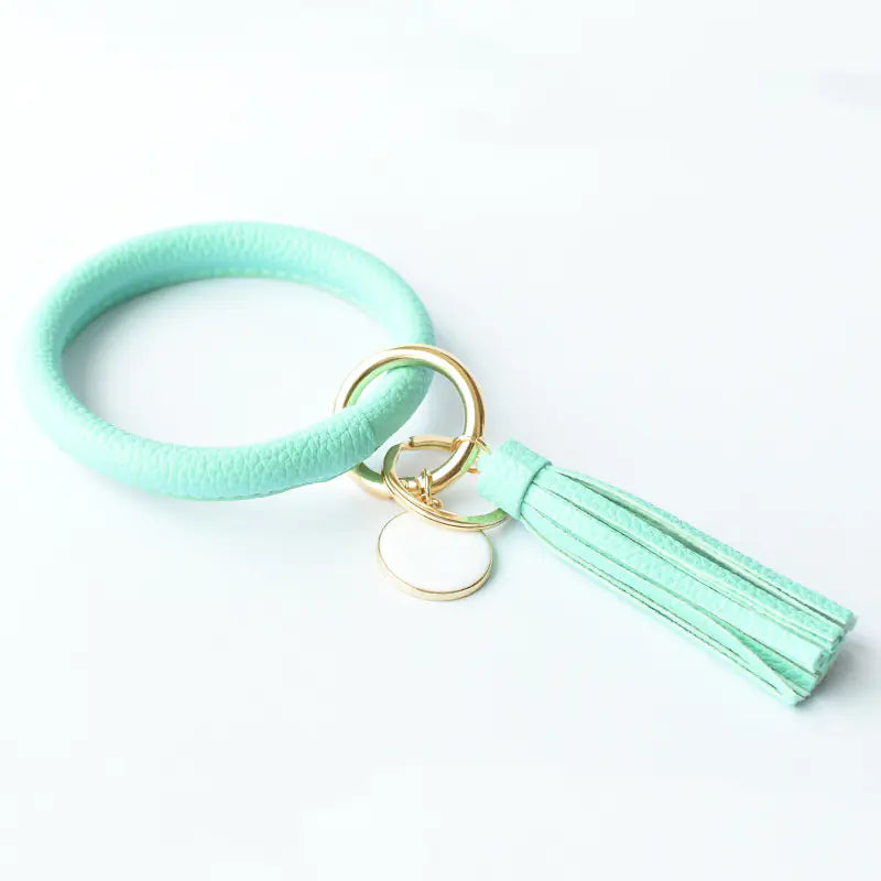 Chic Leather Tassel Wristlet