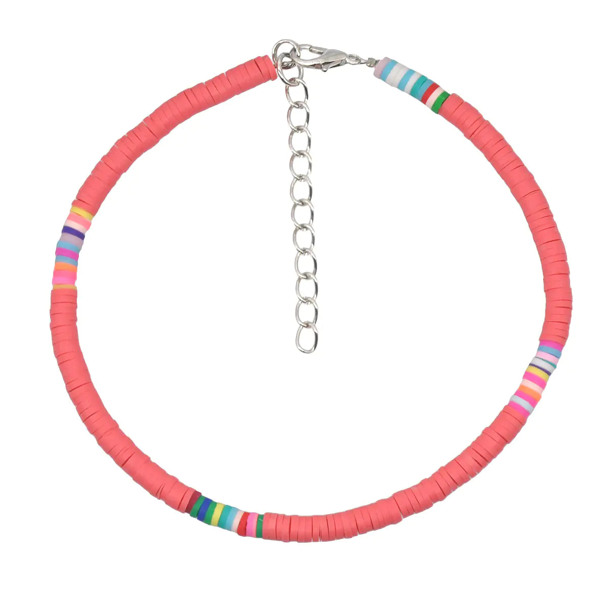 Colourful Polymer Clay Layered Ankle Bracelet